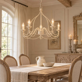 Ideal lux Lampadario rustico piccolo con struttura in metallo antichizzato e 5 diffusori Corte