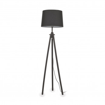 Ideal lux Piantana dal design moderno con struttura in legno e paralume in tessuto York