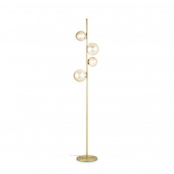 Ideal lux Piantana moderna in metallo con 4 diffusori in vetro soffiato Perlage