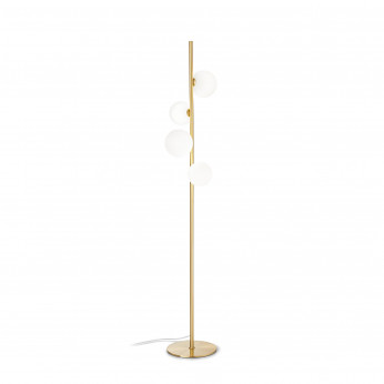 Ideal lux Piantana moderna in metallo con 4 diffusori in vetro soffiato Perlage
