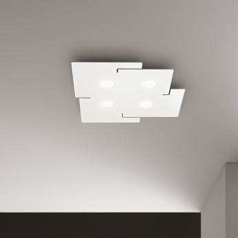 Ideal lux Plafoniera a led quadrata in metallo con 4 diffusori in plicorbonato Totem
