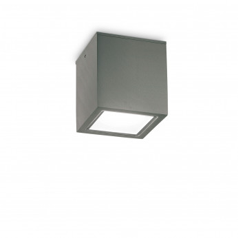 Ideal lux Plafoniera da esterno grande in alluminio con diffusore in vetro Techo