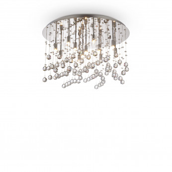 Ideal lux Plafoniera media in metallo placcato e pendenti con sfere di cristallo Moonlight