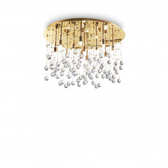Ideal lux Plafoniera piccola in metallo placcato e pendenti con sfere di cristallo Moonlight