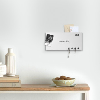 Design Object Portachiavi da parete con lavagna magnetica e portadocumenti "LIFE IS GOOD" 