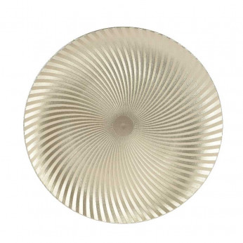 Kaemingk Piatto decorativo rotondo con motivo metallico a spirale 
