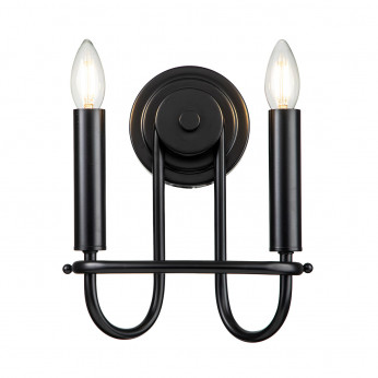 Kichler Applique da parete in acciaio in stile moderno con 2 lampadine Capitol Hill