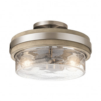 Kichler Lampada a soffitto con diffusore rotondo a 2 luci in vetro dal design moderno Grand Bank