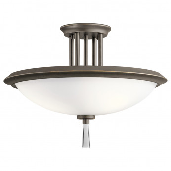Kichler Lampada a soffitto rotonda in acciaio con diffusore in vetro dal design moderno Dreyfus