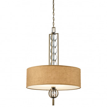 Kichler Lampada a sospensione classica 3 diffusori in tessuto inserti in cristallo Celestial