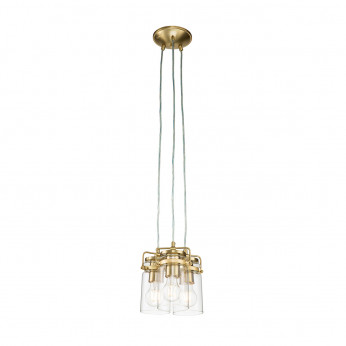 Kichler Lampada a sospensione in acciaio con 3 diffusori in vetro dal design industrial Brinley