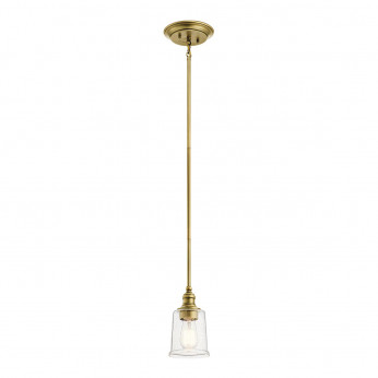 Kichler Lampada a sospensione in acciaio con singolo diffusore piccolo in vetro moderno Waverly