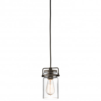 Kichler Lampada a sospensione in acciaio con un diffusore in vetro dal design industrial Brinley