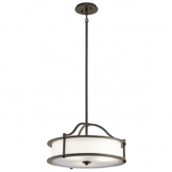 Kichler Lampada a sospensione in acciaio diffusore in vetro a 3 luci dal design moderno Emory