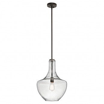 Kichler Lampada a sospensione media in acciaio diffusore in vetro dal design moderno Everly