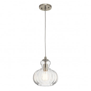 Kichler Lampada a sospensione moderna con struttura in acciaio con diffusore in vetro Riviera
