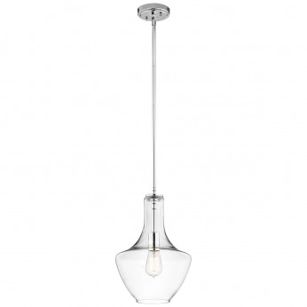 Kichler Lampada a sospensione piccola in acciaio diffusore in vetro dal design moderno Everly