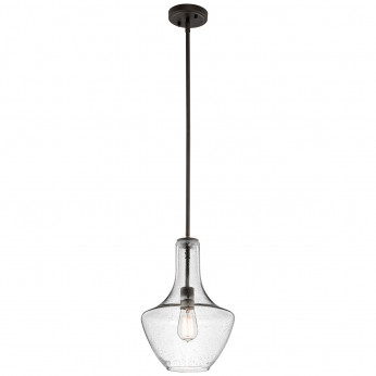 Kichler Lampada a sospensione piccola in acciaio diffusore in vetro dal design moderno Everly