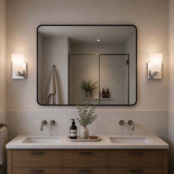 Kichler Lampada da parete in acciaio per bagno con diffusori in vetro con luce a LED Roehm