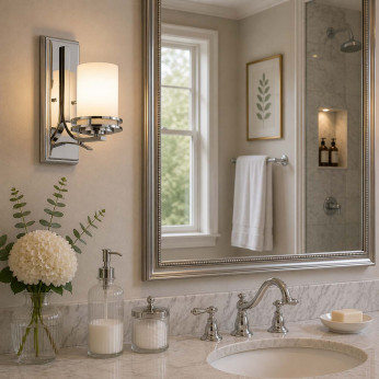 Kichler Lampada da parete per bagno a LED con 1 diffusore in vetro dal design moderno Hendrik