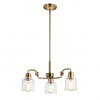 Kichler Lampadario in acciaio a 3 luci con diffusori in vetro dalle linee eleganti Aivian