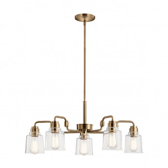 Kichler Lampadario in acciaio a 5 luci con diffusori in vetro dalle linee eleganti Aivian