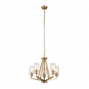 Kichler Lampadario in acciaio con 5 diffusori in vetro dal design minimal Deryn