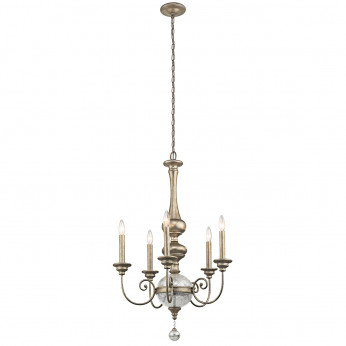 Kichler Lampadario in acciaio con 5 luci dal design classico senza paralumi Rosalie