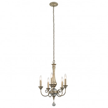 Kichler Lampadario in acciaio con 5 luci mini dal design classico senza paralumi Rosalie
