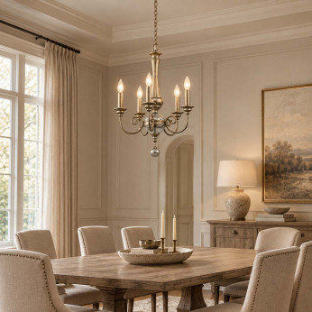 Kichler Lampadario in acciaio con 5 luci mini dal design classico senza paralumi Rosalie