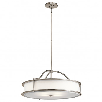 Kichler Lampadario in acciaio con diffusore in vetro a 4 luci dal design moderno Emory
