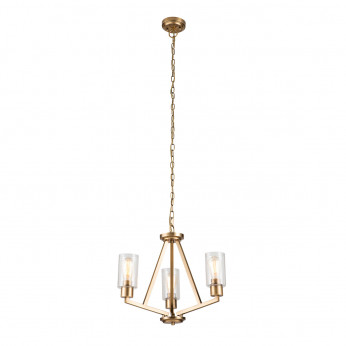 Kichler Lampadario in acciaio con triplo diffusore in vetro dal design minimal Deryn