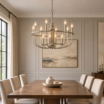 Kichler Lampadario in acciaio dal design moderno con 12 lampadine Capitol Hill