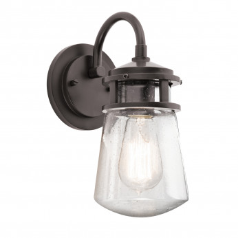 Kichler Lanterna da parete piccola a 1 luce da esterno in alluminio spazzolato Lyndon
