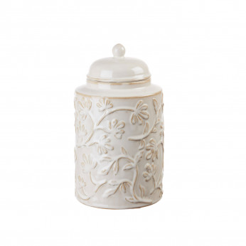 L'Oca Nera Giara grande con coperchio in ceramica decorata a mano Modern Country