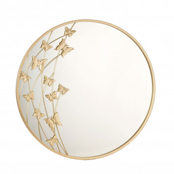 L'Oca Nera Specchio rotondo con cornice in metallo con farfalle dal design moderno Fashion
