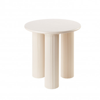 L'Oca Nera Tavolino da salotto rotondo alto in legno dal design moderno Neo Classic