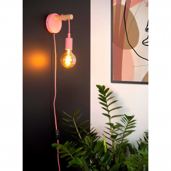 Lucide Applique a parete per cameretta struttura in metallo e legno dal design moderno Pola