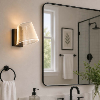 Lucide Applique da bagno a LED in metallo con diffusore in acrilico Korgis