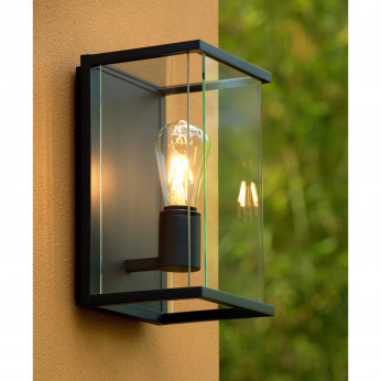 Lucide Applique da esterno con struttura in metallo moderna e diffusore in vetro Claire