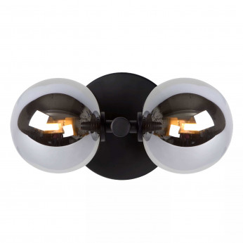 Lucide Applique da parete con struttura moderna in acciaio e 2 diffusori in vetro Tycho