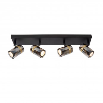 Lucide Faretto da soffitto in metallo e quattro diffusori orientabili in vetro Upton