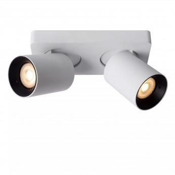 Lucide Faretto in alluminio con doppio LED orientabile e dimmerabile dal design moderno Nigel