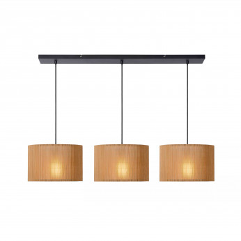 Lucide Lampada a sospensione con 3 diffusori con paralume in legno dal design moderno Magius