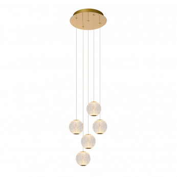 Lucide Lampada a sospensione con 5 diffusori in vetro a LED dimmerabile design moderno Cintra