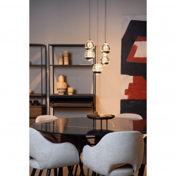 Lucide Lampada a sospensione con 5 diffusori in vetro a LED dimmerabile design moderno Sentubal