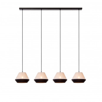 Lucide Lampada a sospensione con struttura lineare in metallo con 4 diffusori in lino Kala