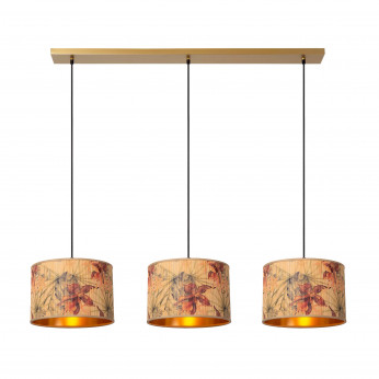 Lucide Lampada a sospensione dal design moderno con 3 paralumi in bambù Tanselle