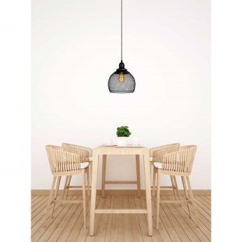 Lucide Lampada a sospensione in metallo con diffusore a maglia intrecciata in metallo Mesh