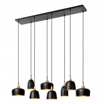 Lucide Lampada a sospensione lineare con struttura e 8 diffusori in metallo Chayanne